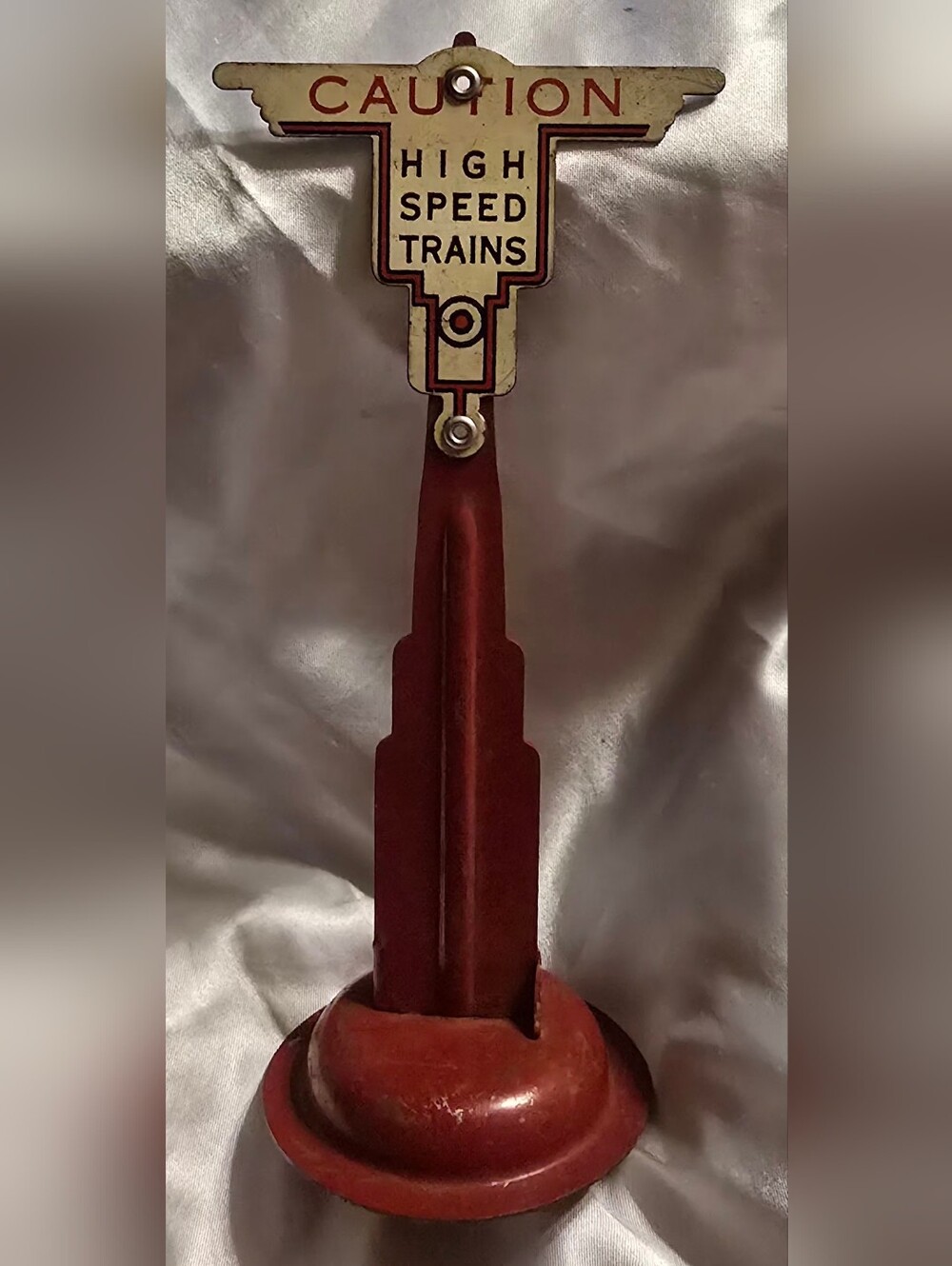 Vintage Marx Tin Litho "High Speed Train" Standing Sign
